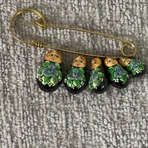 Handcrafted Matryoshka Doll Brooch Pin